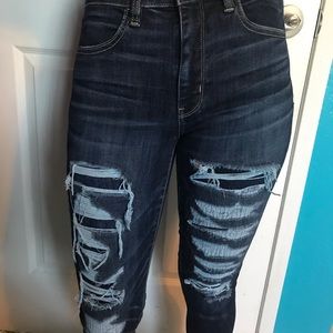 Dark wash ripped jeans